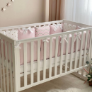 Set lenjerie patut bebe 7 piese Dots roz (5)